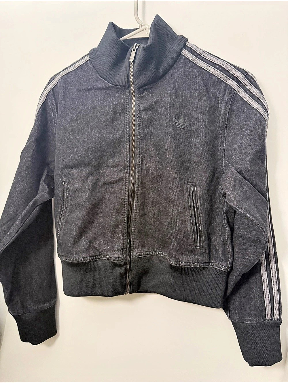 adidas SST Denim Track Top Denim Bomber Jacket Black Medium